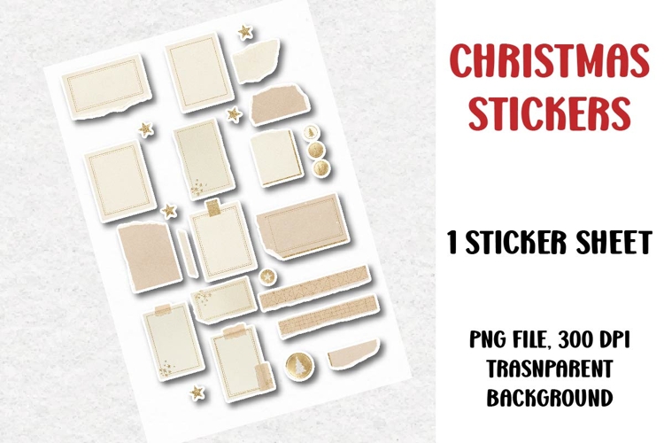 Christmas Stickers Sheet, Printable Stickers
