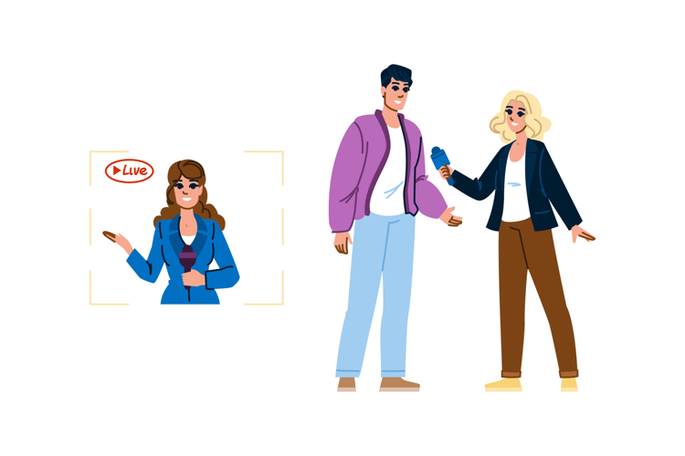 news journalist reporter woman vector