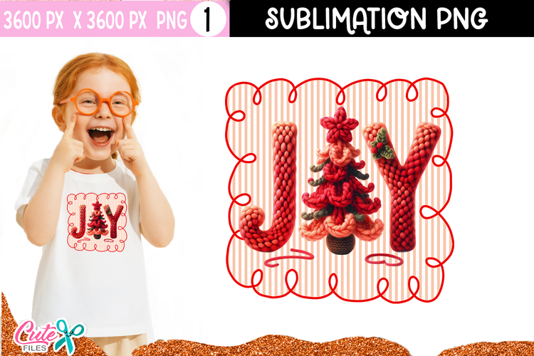 Joy Crochet Christmas Sublimation Design