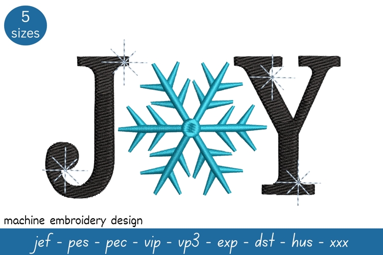 Joy Embroidery Design - Christmas Pattern