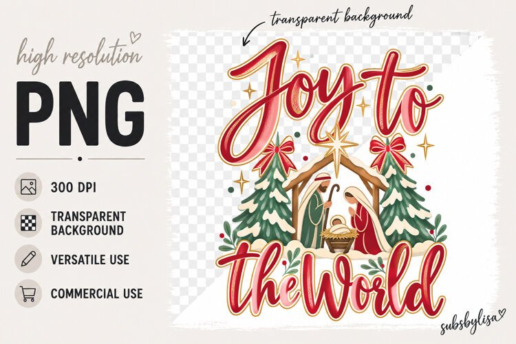 Joy to the World, Christian Christmas png design example image 1