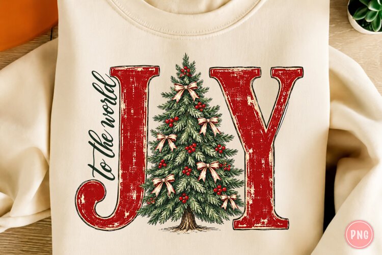Joy to the World Retro Christmas PNG example image 1