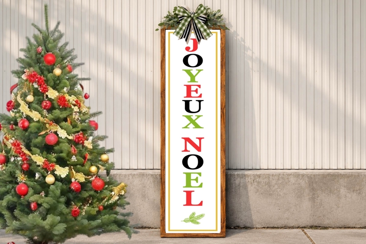 Joyeux Noel Christmas Porch Sign SVG Design