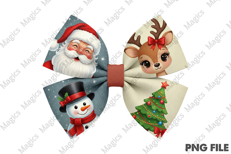 Vintage Christmas Bow PNG