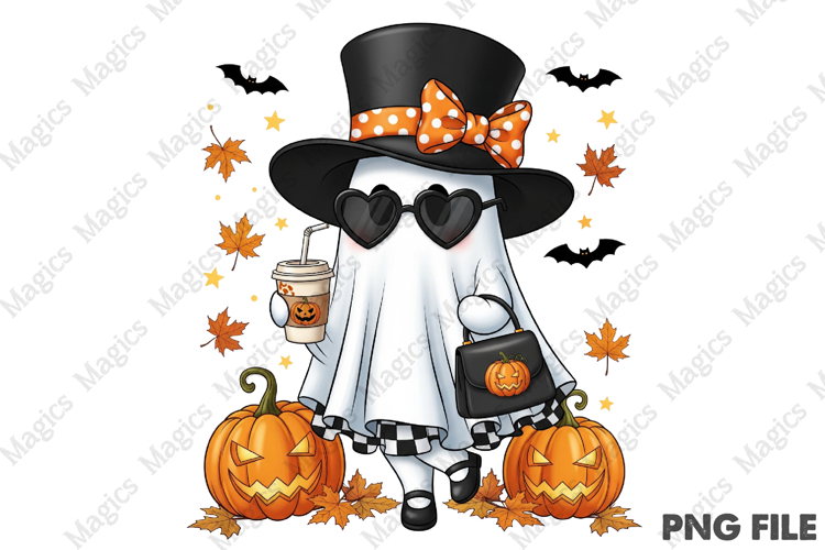 Cute Funny Ghost Pumpkin Halloween Png