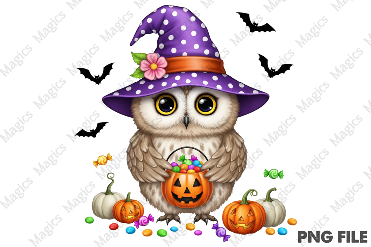 Halloween Baby Owl PNG Farm