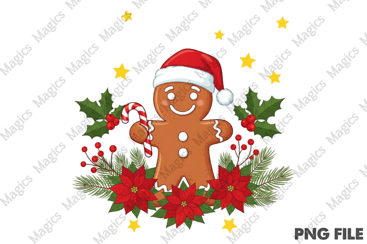 Retro Gingerbread Cookie PNG