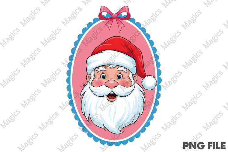 Christmas Santa Coquette Frame Clipart