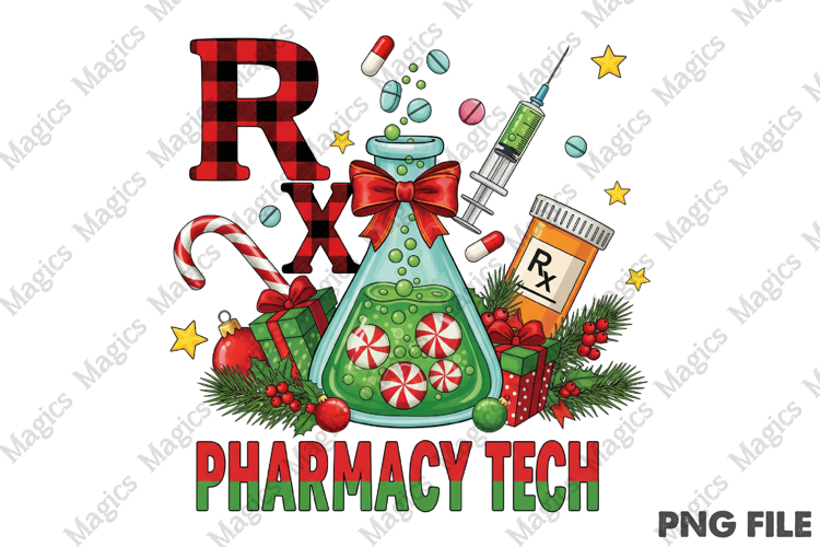 Pharmacy Tech Christmas Png Sublimation