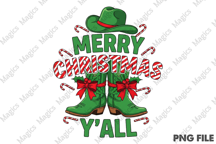 Cowboy Christmas PNG, Merry Christmas PNG