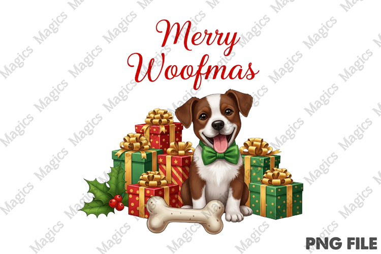 Vintage Christmas PNG, Dog