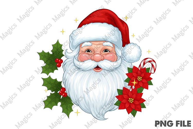 Vintage Santa Face PNG Clipart