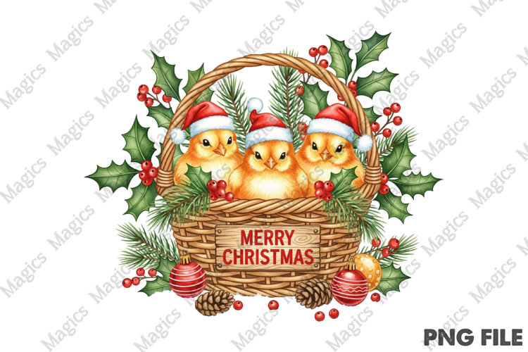 Christmas Chicken Png Design