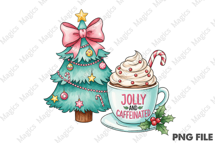 Jolly & Caffeinated PNG Christmas PNG