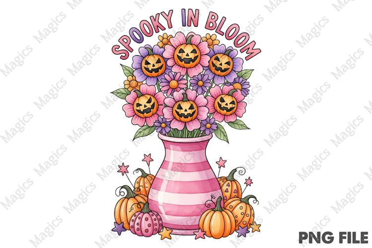 Boho Halloween Flower PNG