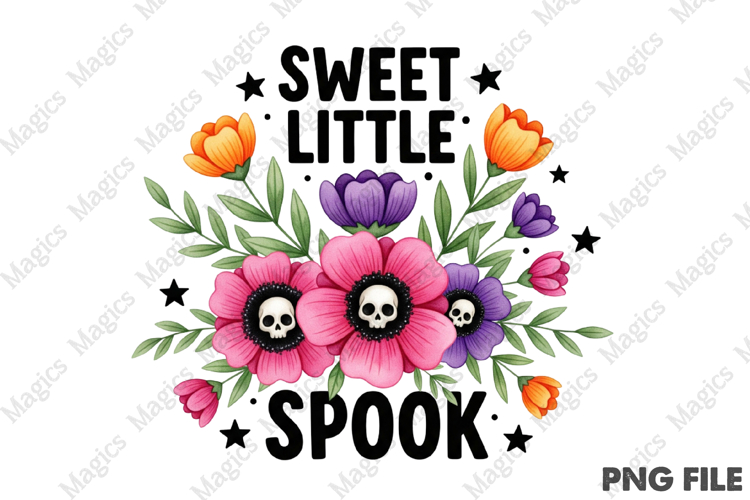 Halloween Skull Flower PNG