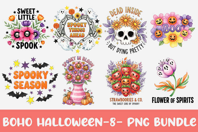 Boho Halloween PNG Bundle