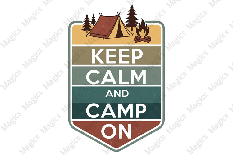 Keep Calm And Camp On PNG | Camping Sublimation Design
