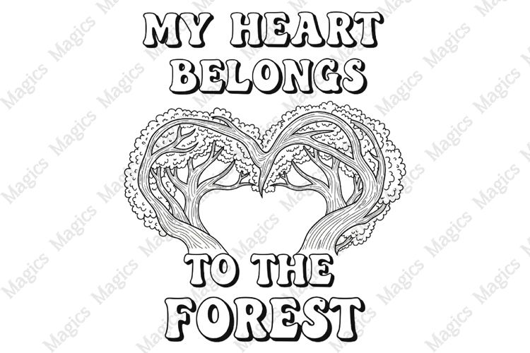 My Heart Belongs To The Forest PNG | Camping Sublimation