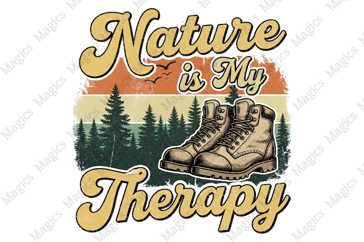 Nature is My Therapy PNG | Camping Sublimation Design