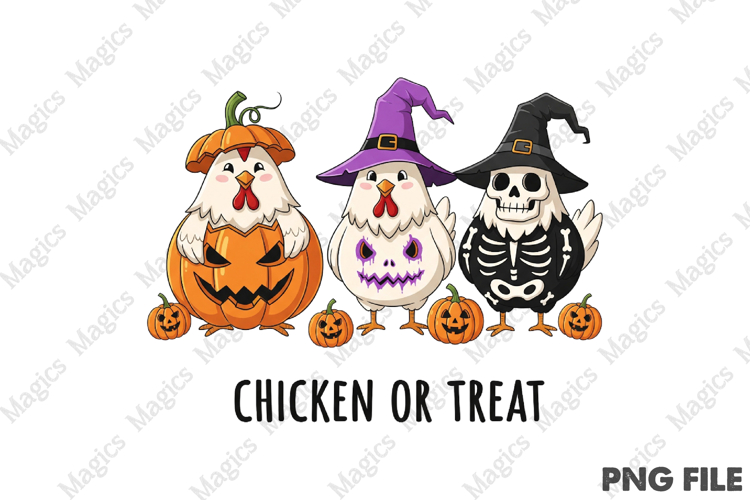 Chick or Treat PNG, Funny Halloween Png