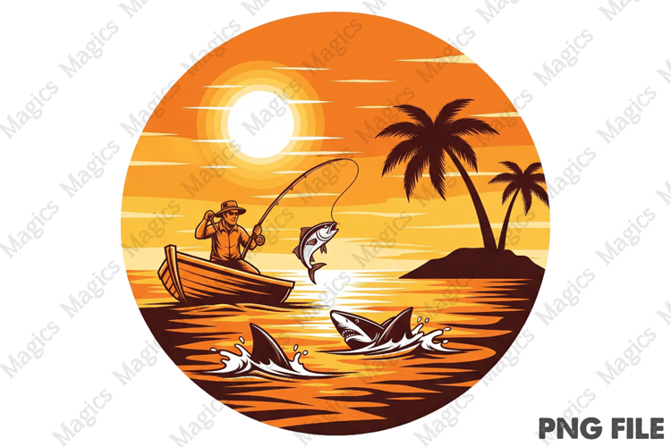 Retro Fishing T-shirt Design