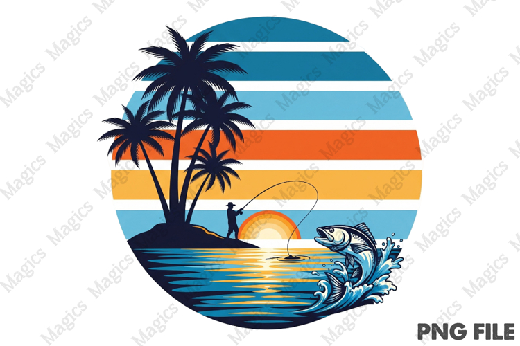 Retro Fishing T-shirt Design