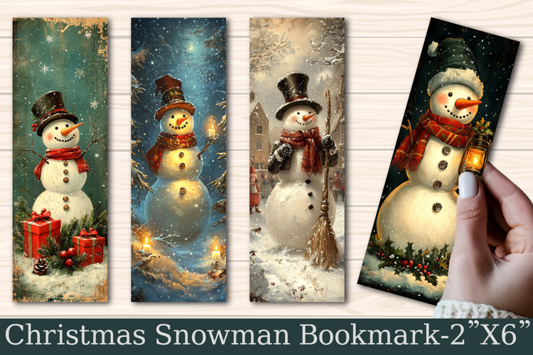 Christmas Snowman Vintage Bookmark