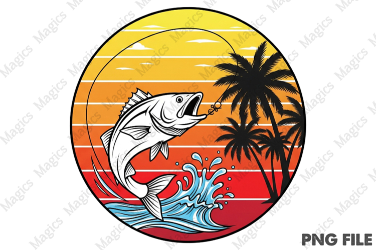 Retro Fishing T-shirt Design