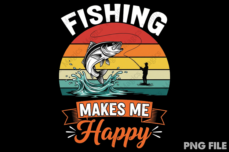 Retro Fishing T-shirt Design