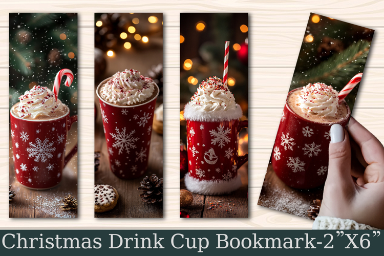 Christmas Drink Cup Bookmark Printable