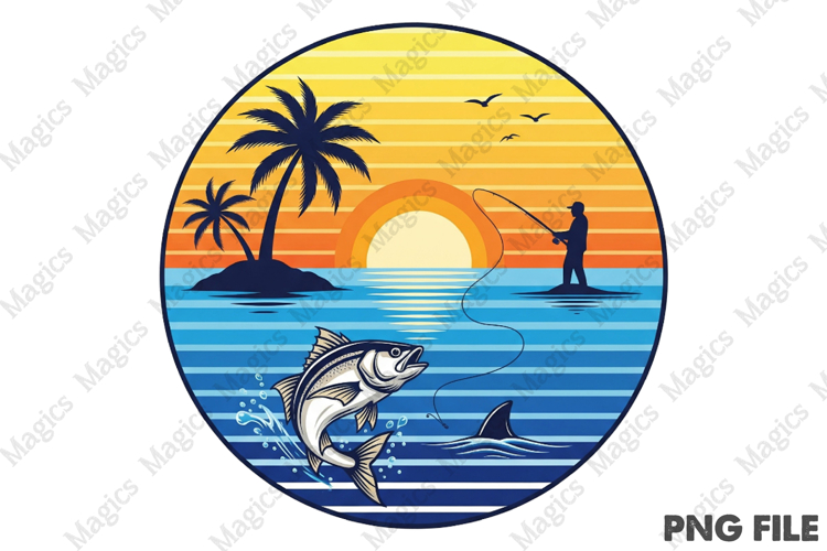 Retro Fishing T-shirt Design