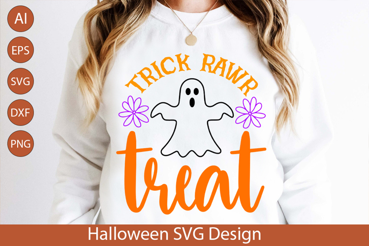 Trick Rawr Treat SVG - Cute Dinosaur Halloween Design