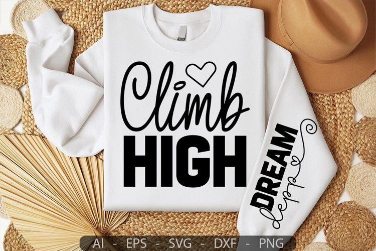 Climb High,Mothers Day Sleeve SVG Design