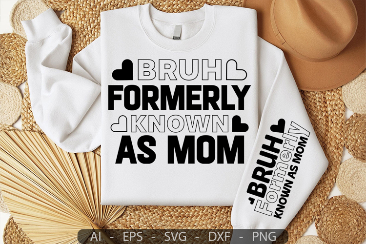 Bruh Formerly Known As Mom,Mothers Day Sleeve SVG Design
