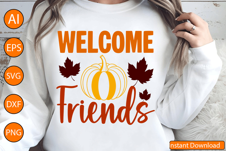 Welcome Friends - Thanksgiving SVG Design