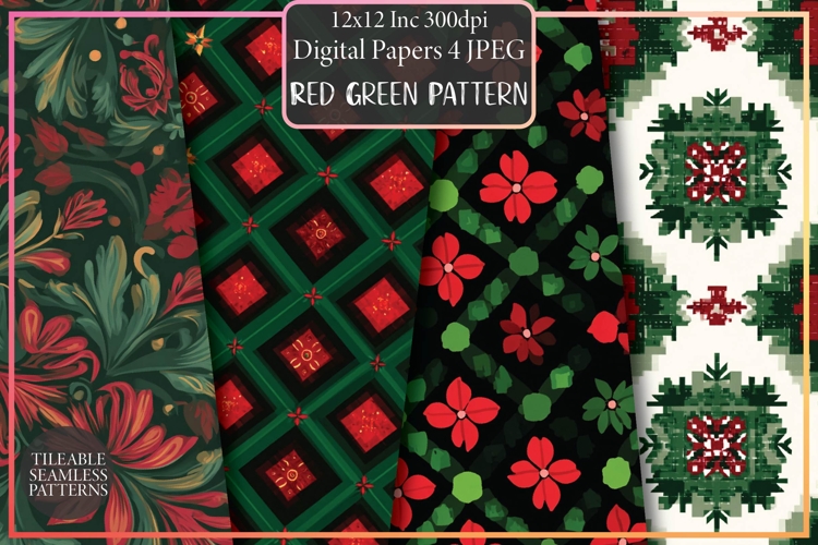 Red Green Christmas Pattern