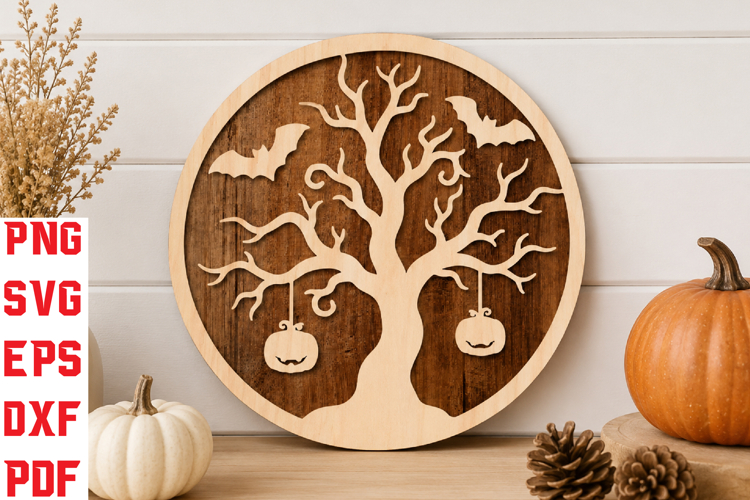 Halloween Tree Laser Cut SVG