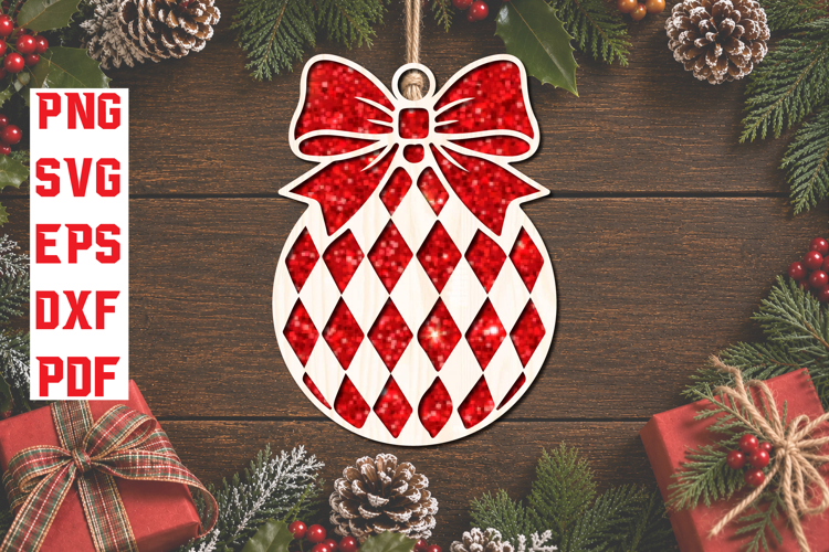 Christmas Bow Ornament SVG