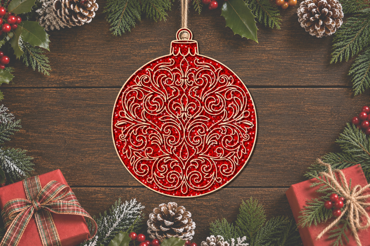 Filigree Christmas Ornament SVG