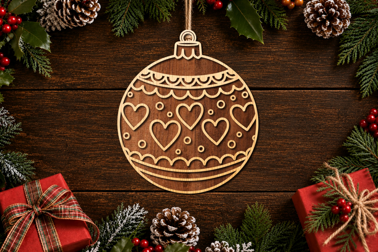 Heart Christmas Ornament SVG