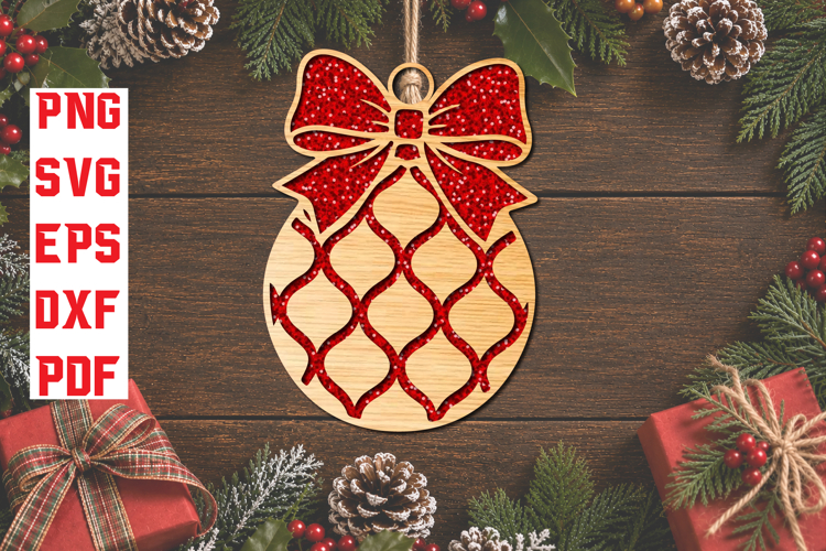 Bow Ornament Laser Cut SVG