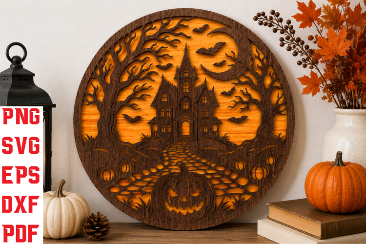 Haunted House Laser Cut SVG