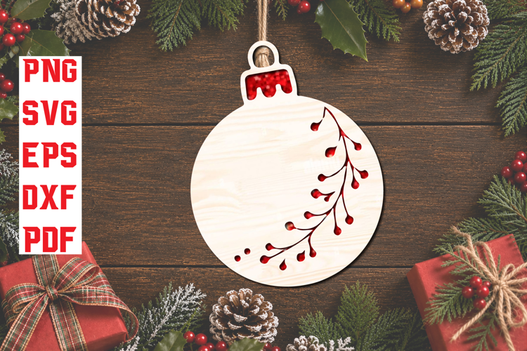 Botanical Christmas Ornament SVG