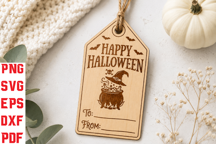 Halloween Favor Tag Laser Cut SVG