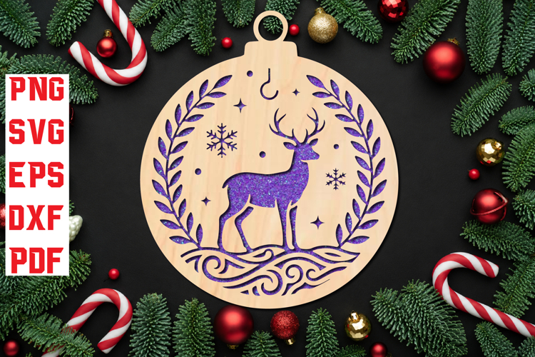 Deer Christmas Ornament SVG