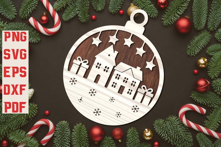 Christmas Village Ornament SVG