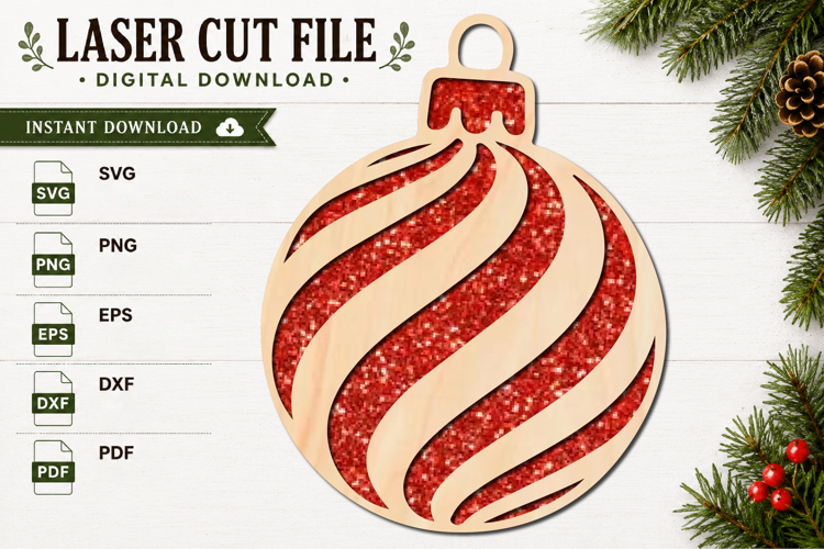 Swirl Christmas Ornament SVG