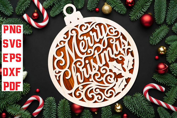 Merry Christmas Ornament SVG