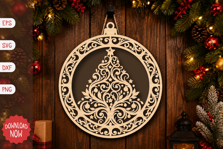 Christmas Laser Cut Ornament SVG